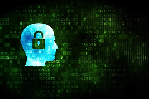 Data concept: Head With Padlock on digital background — Stock Photo, Image