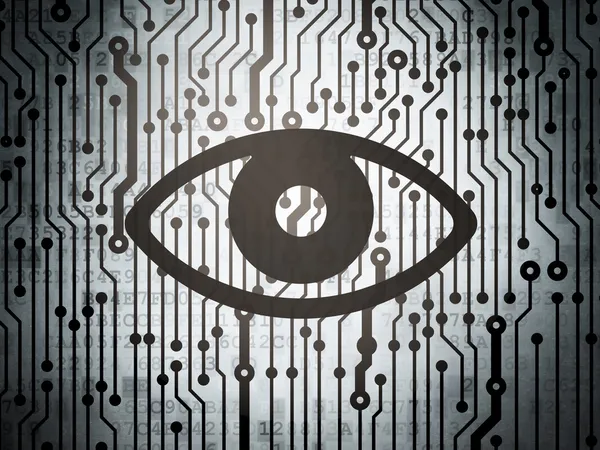 Privacy concept: circuit board with Eye — Stock Photo, Image