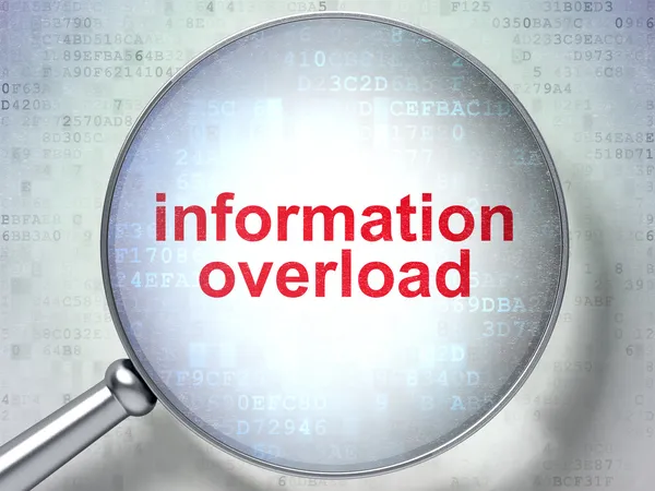 Information concept: Information Overload with optical glass — Stock Photo, Image