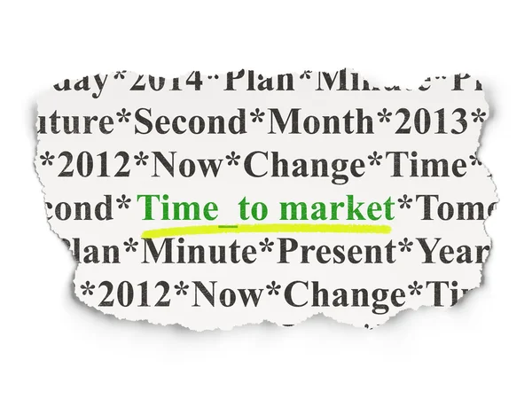 Timeline concept: Time to Market on Paper background