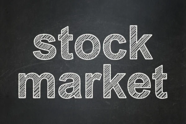 Business concept: Stock Market on chalkboard background — Stock Photo, Image