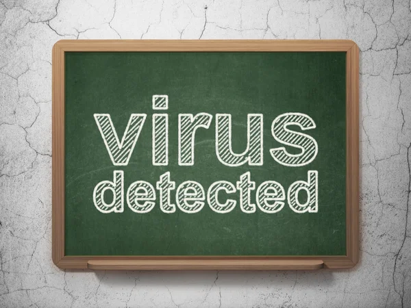 Bescherming concept: virus ontdekt op schoolbord achtergrond — Stockfoto