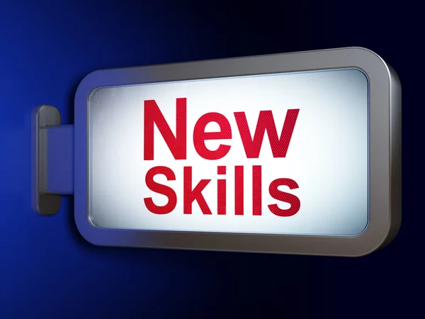 Education concept: New Skills on billboard background — Stock Photo, Image