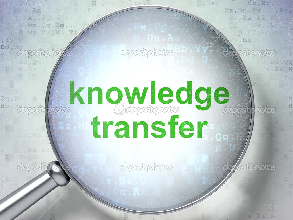 Education concept: Knowledge Transfer with optical glass