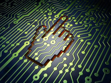 Web geliştirme kavramı: levhasının arka plan üzerine fare imleci