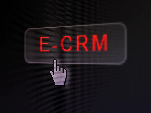 Affärsidé: e-crm på digitala knappen bakgrund — Stockfoto