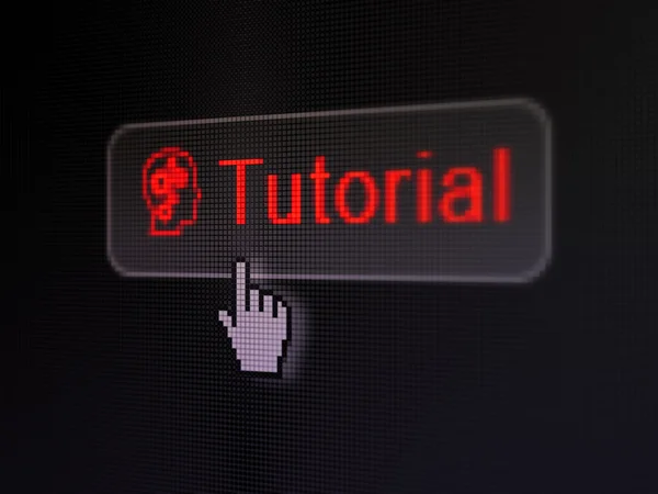 Education concept: Tutorial and Head Gears on digital background — Stock Photo, Image