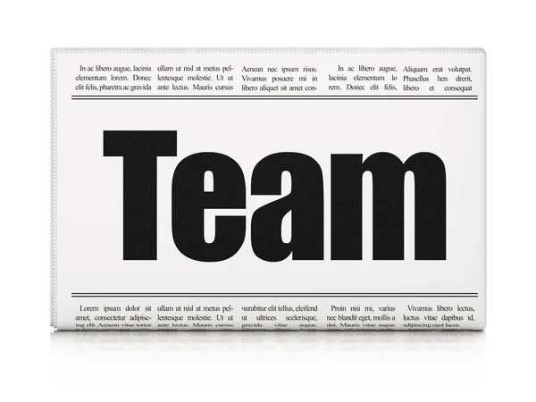 Business concept: newspaper headline Team — Stock Photo, Image