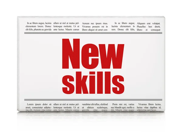 Bildungskonzept: Zeitung titelt mit neuen Kompetenzen — Stockfoto