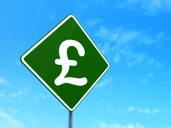 Currency concept: Pound on road sign background — Stock Photo, Image
