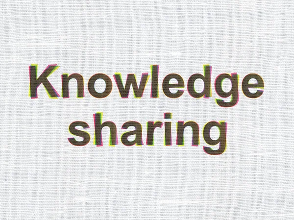 Onderwijs concept: kennisuitwisseling op stof textuur achtergrond — Stockfoto