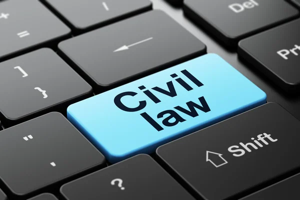 Pojęcie prawa: prawo cywilne na tle klawiatury komputera — Zdjęcie stockowe