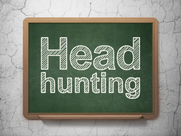 Concepto de negocio: Head Hunting en el fondo de pizarra — Foto de Stock