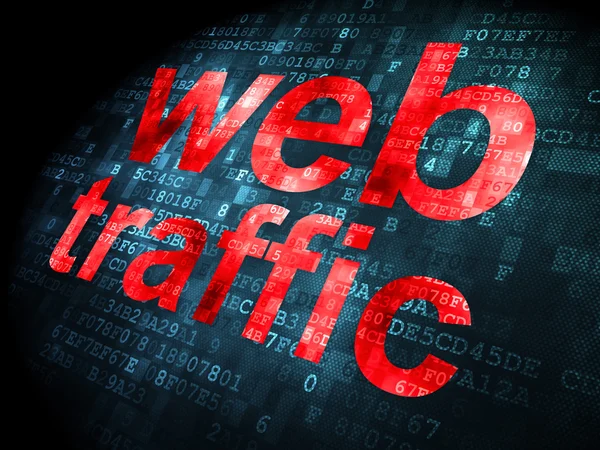 Concept de conception Web SEO : trafic Web sur fond numérique — Photo