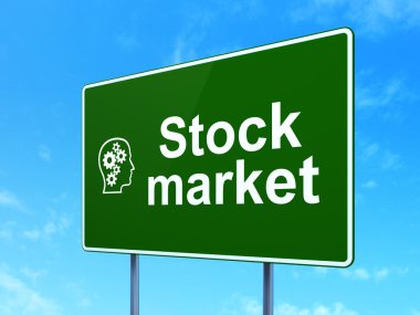 Ekonomi kavramı: borsa ve kafa yolda vites ile kayıt arka plan