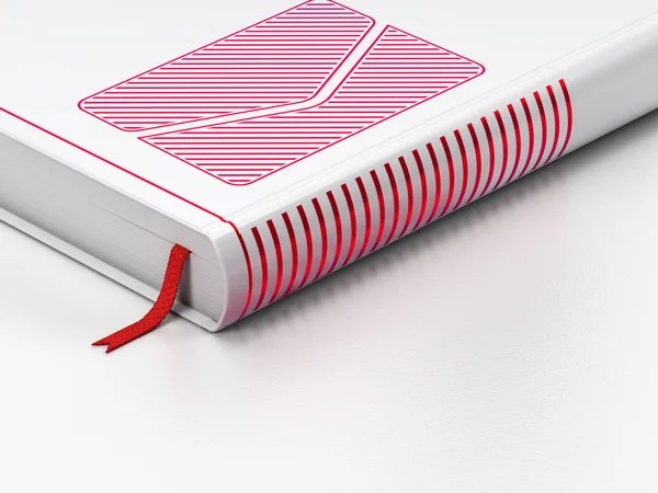 Business concept: libro chiuso, Email su sfondo bianco — Foto Stock