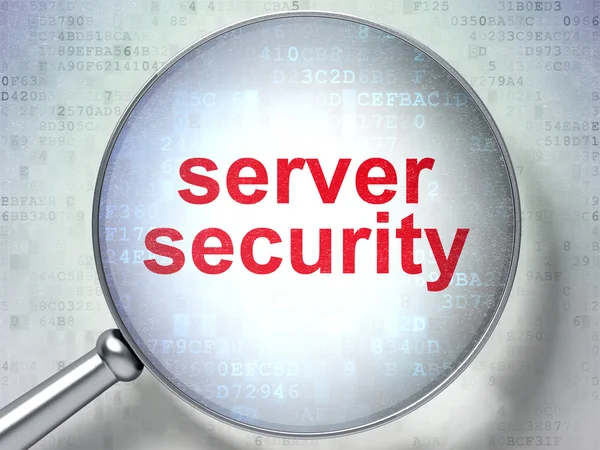 Concetto di protezione: Server Security con vetro ottico — Foto Stock