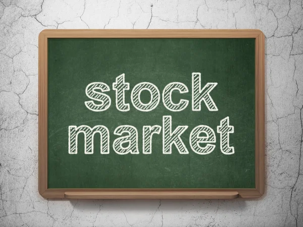 Finance concept: Stock Market on chalkboard background — Stock Photo, Image