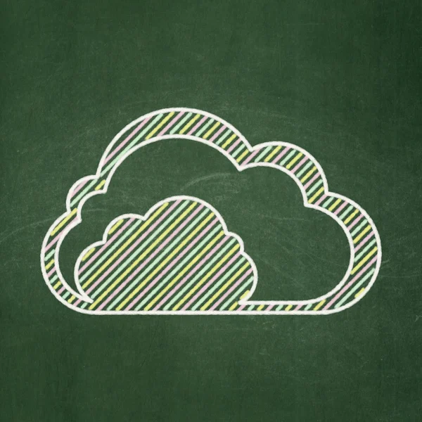 클라우드 기술 개념: 칠판 배경 구름 — 스톡 사진