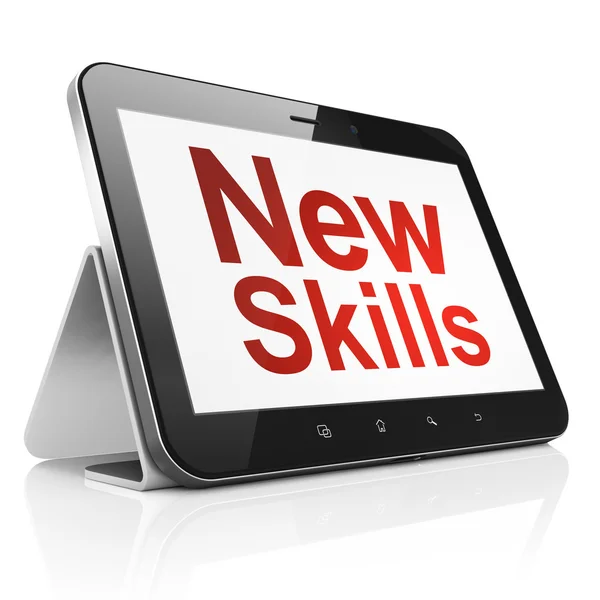 Education concept: New Skills on tablet pc computer — Stock Photo, Image