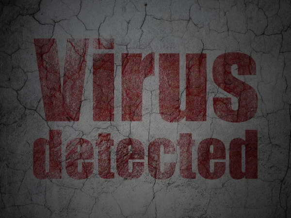 Bezpečnostní koncepce: virus zjištěn na grunge stěna pozadí — Stock fotografie