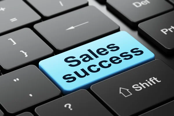 Marketing concept: Sales Success on computer keyboard background — Stock Photo, Image