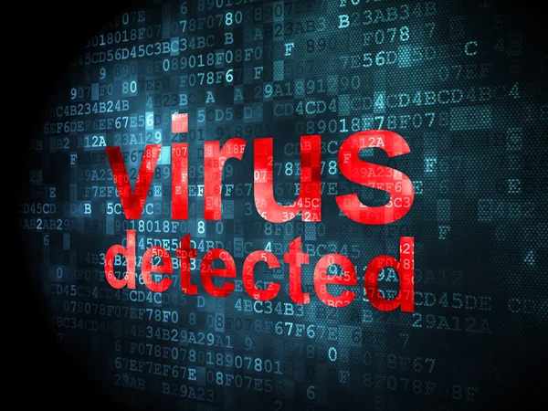 Concepto de protección: Virus detectado en el fondo digital —  Fotos de Stock