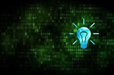 Finans kavramı: Dijital arkaplanda ampul