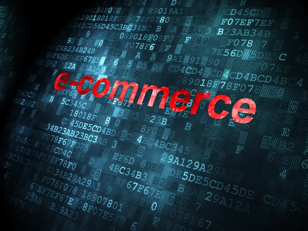 Έννοια των οικονομικών: ηλεκτρονικό εμπόριο σε ψηφιακό φόντο — Φωτογραφία Αρχείου