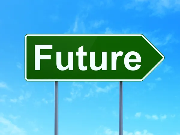 Timeline concept: Future on road sign background — Stock Photo, Image