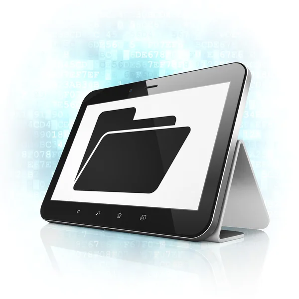 Affärsidé: mappen på tablet pc-dator — Stockfoto
