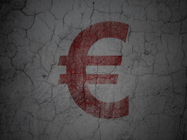 Valuta koncept: euron på grunge vägg bakgrund — Stockfoto