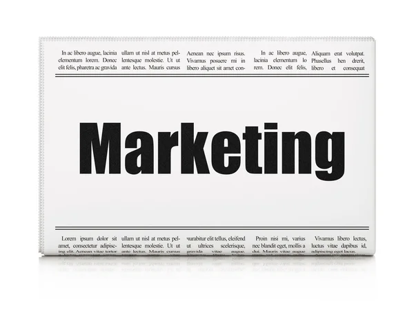Concept marketing : titre du journal Marketing — Photo