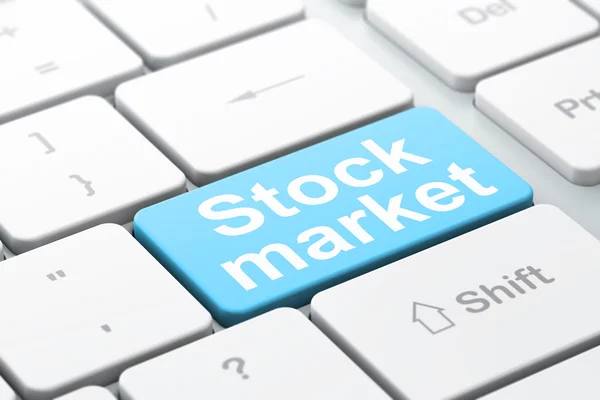 Finance concept: Stock Market on computer keyboard background — Stock Photo, Image