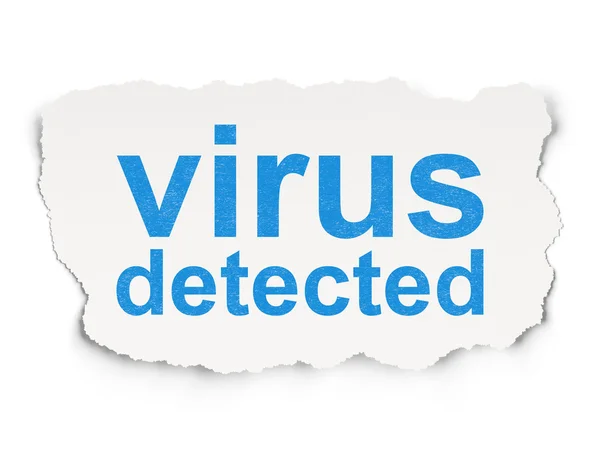 Concepto de privacidad: Virus detectado en el fondo del papel — Foto de Stock