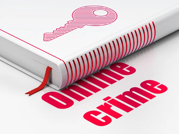 Veiligheidsconcept: boeken belangrijkste, online criminaliteit op witte achtergrond — Stockfoto