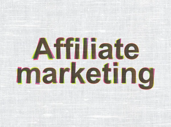Affärsidé: affiliate-marknadsföring på tyg textur bakgrund — Stockfoto
