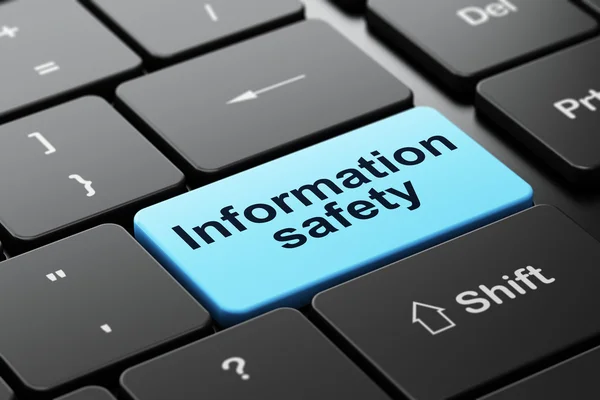 Protection concept: Information Safety on computer keyboard background — Stock Photo, Image