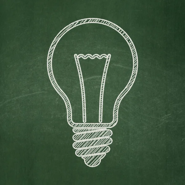 Business concept: Light Bulb on chalkboard background — Stock Photo, Image