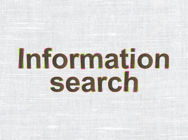 Data concept: Information Search on fabric texture background — Stock Photo, Image