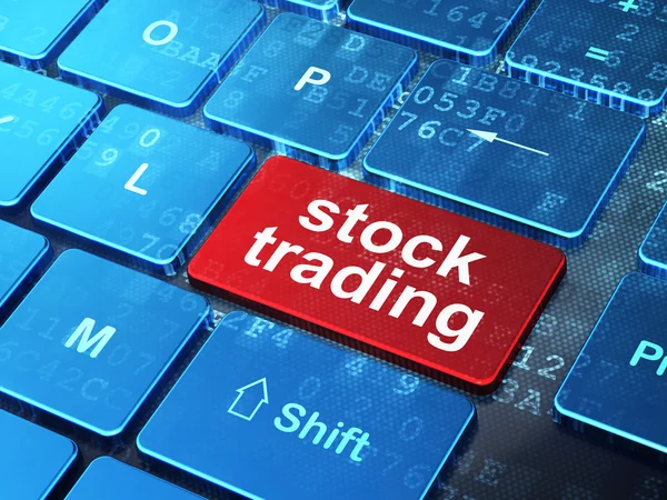 Business concept: Stock Trading on computer keyboard background — Stock Photo, Image