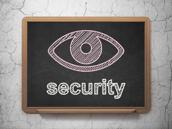 Koncepcja bezpieczeństwa: oko i bezpieczeństwa na tablica tło — Zdjęcie stockowe