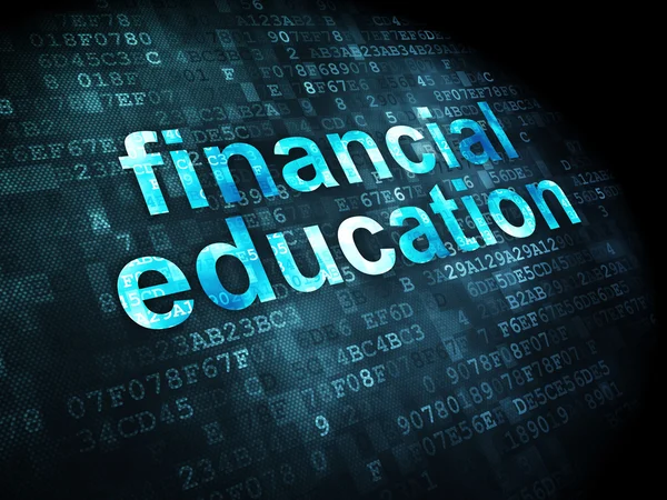 Concepto de educación: Educación financiera en el contexto digital — Foto de Stock