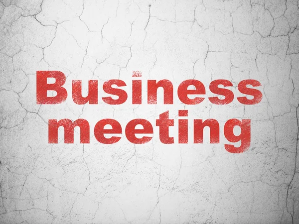 Концепция бизнеса: деловая встреча на фоне стен — стоковое фото