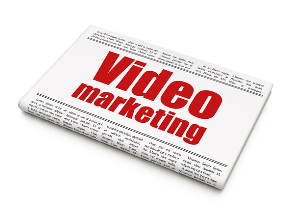 Business concept: newspaper headline Video Marketing — Stock Photo, Image