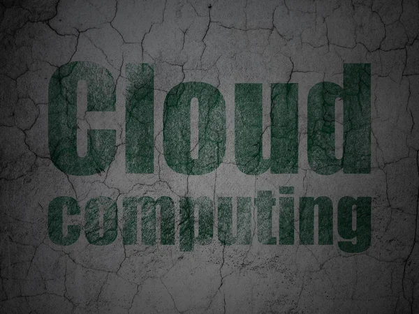 Concept de réseau Cloud : Cloud Computing sur fond de mur grunge — Photo
