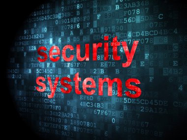 Koruma kavramı: dijital arka plan üzerinde güvenlik sistemleri