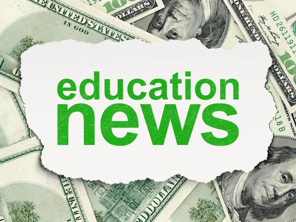 Concepto de noticias: Educación Noticias sobre el dinero fondo — Foto de Stock