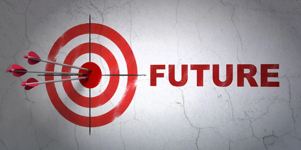 Timeline concept: target and Future on wall background — Stock Photo, Image