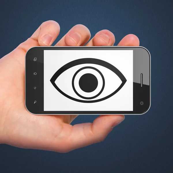 Koncepcja bezpieczeństwa: oko na smartphone — Zdjęcie stockowe